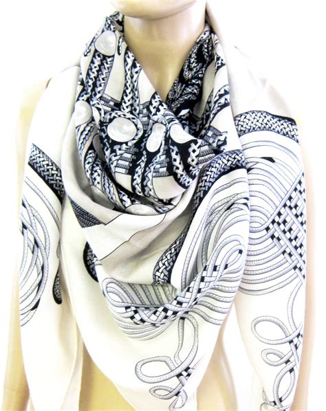 black white hermes scarf|hermes silk scarf price guide.